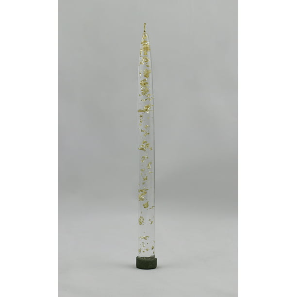 S1003 Decorative Non-Lighting Silver/Gold Fleck 10" Acrylic Candle 2+2 D 